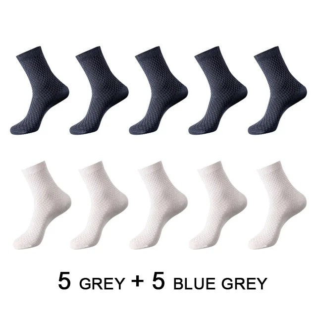 10 Pairs Men's Bamboo Fiber Socks