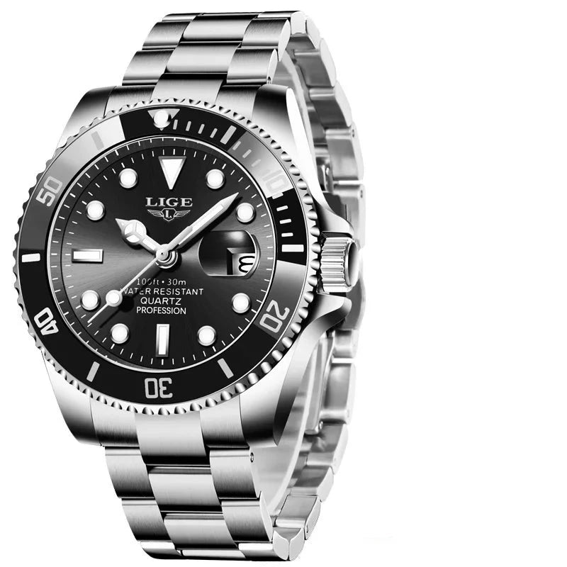 LIGE - Fashion Diver Watch Men