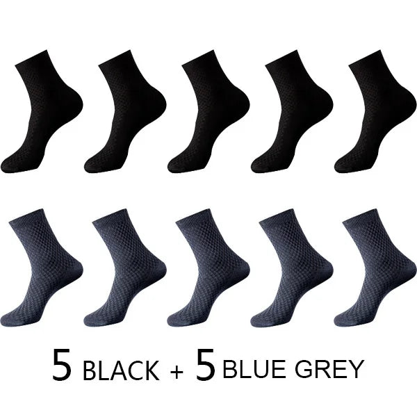 10 Pairs Men's Bamboo Fiber Socks
