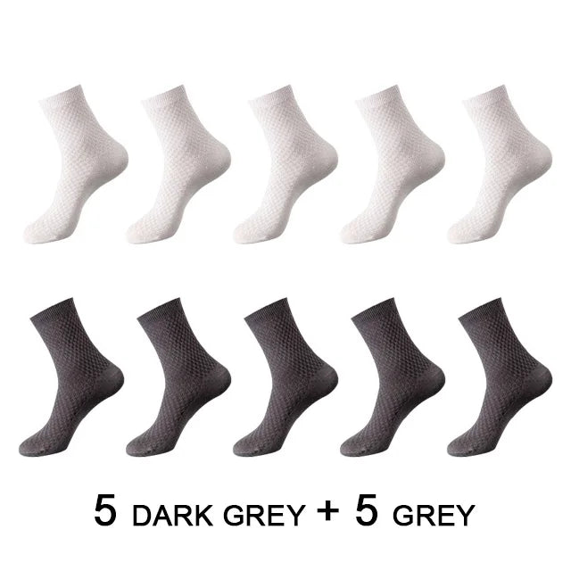 10 Pairs Men's Bamboo Fiber Socks