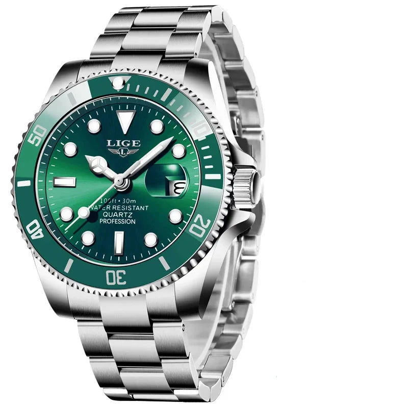 LIGE - Fashion Diver Watch Men