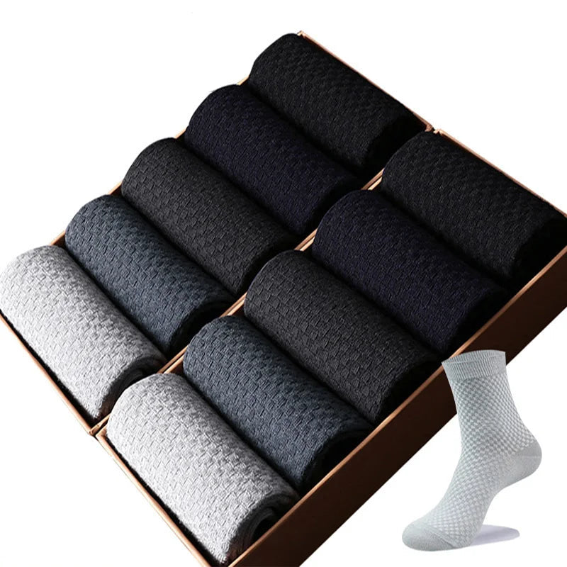10 Pairs Men's Bamboo Fiber Socks