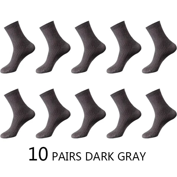 10 Pairs Men's Bamboo Fiber Socks