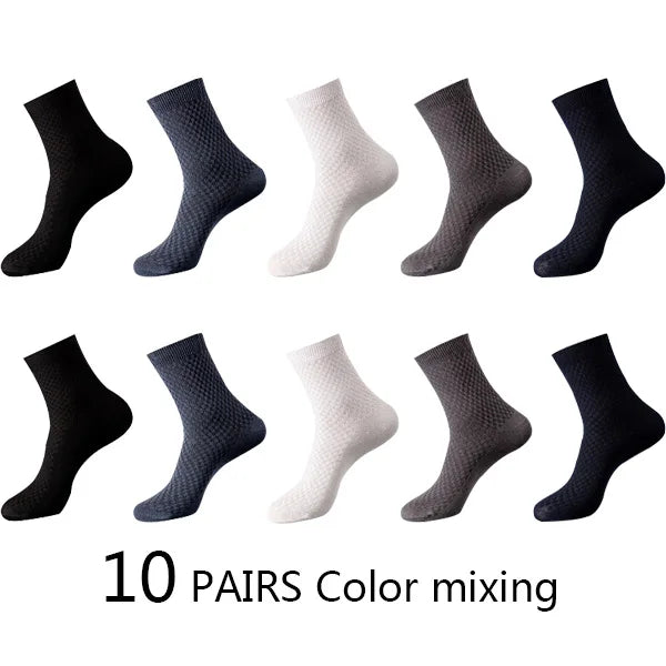 10 Pairs Men's Bamboo Fiber Socks