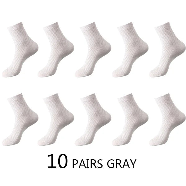 10 Pairs Men's Bamboo Fiber Socks