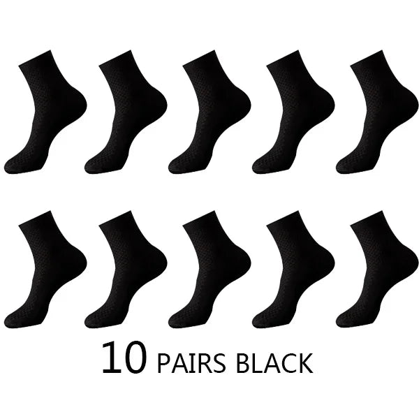 10 Pairs Men's Bamboo Fiber Socks