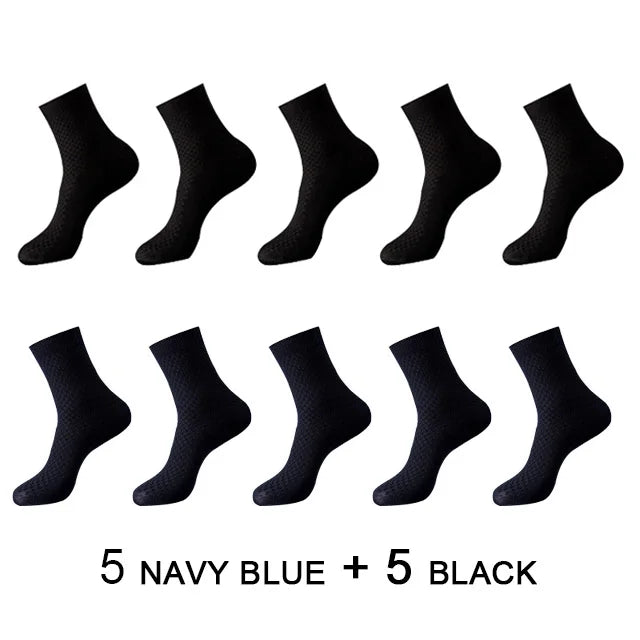 10 Pairs Men's Bamboo Fiber Socks