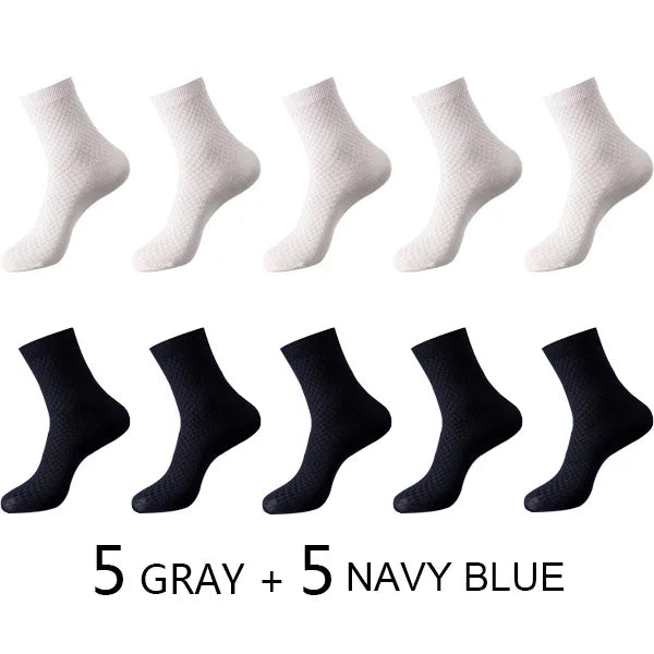 10 Pairs Men's Bamboo Fiber Socks