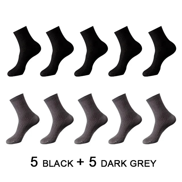 10 Pairs Men's Bamboo Fiber Socks