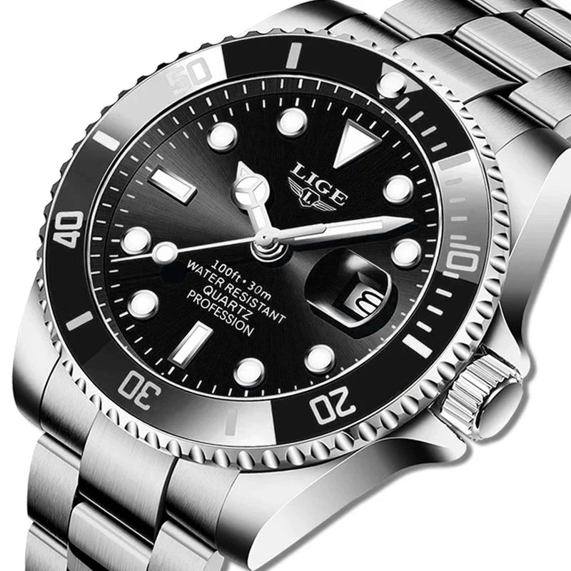 LIGE - Fashion Diver Watch Men