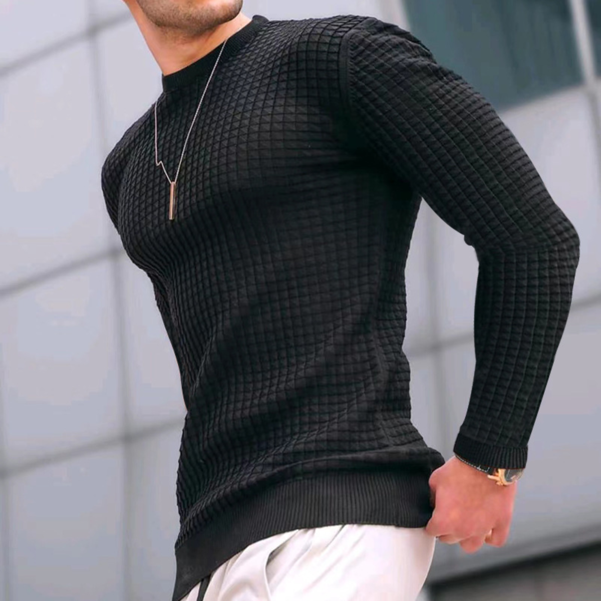Carviani | Jacquard Textured Sweater
