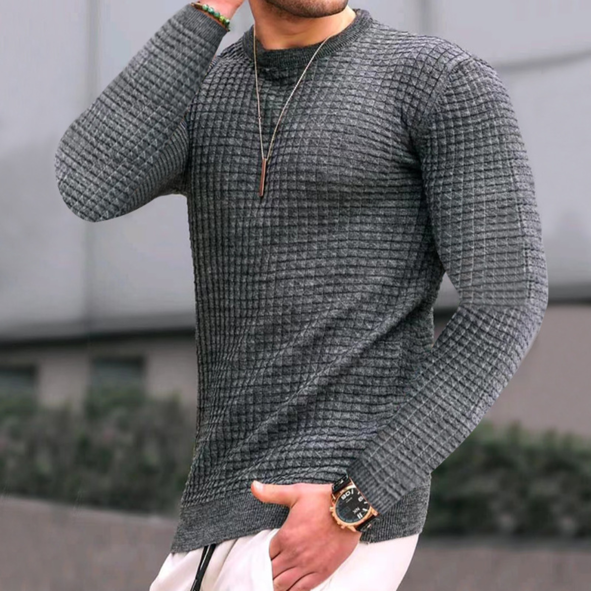 Carviani | Jacquard Textured Sweater