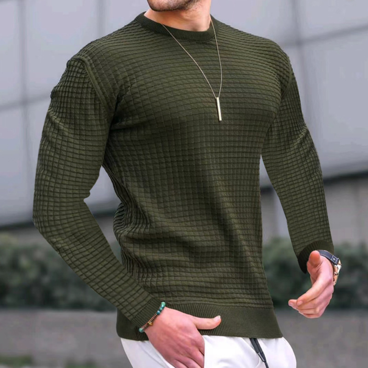 Carviani | Jacquard Textured Sweater