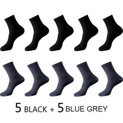 10 Pairs Men's Bamboo Fiber Socks