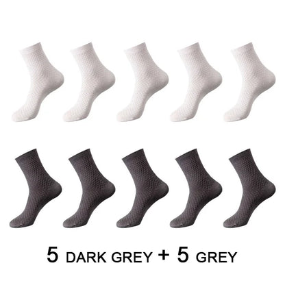 10 Pairs Men's Bamboo Fiber Socks
