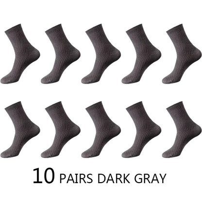 10 Pairs Men's Bamboo Fiber Socks