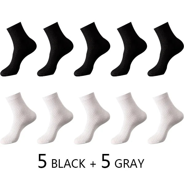 10 Pairs Men's Bamboo Fiber Socks
