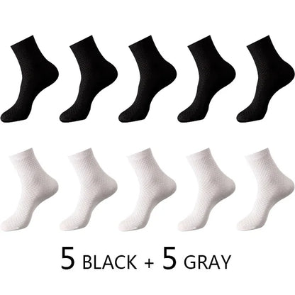 10 Pairs Men's Bamboo Fiber Socks