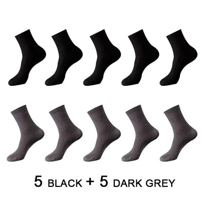 10 Pairs Men's Bamboo Fiber Socks