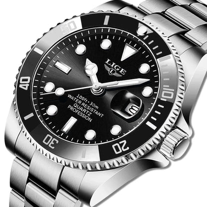 LIGE - Fashion Diver Watch Men